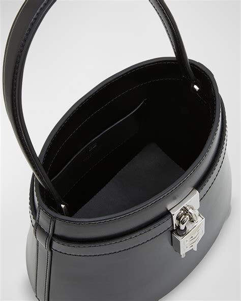 Shark Lock bucket bag in Box leather 